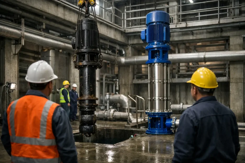 Substituição de bomba eixo vertical: vale a pena?